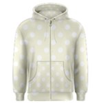 Polka Dots - White on Beige Men s Zipper Hoodie