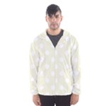 Polka Dots - White on Beige Hooded Wind Breaker (Men)