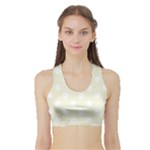 Polka Dots - White on Beige Women s Sports Bra with Border