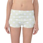 Polka Dots - White on Beige Reversible Boyleg Bikini Bottoms