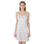 Polka Dots - Linen on White Satin Night Slip