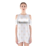 Polka Dots - Linen on White Women s Cutout Shoulder Dress