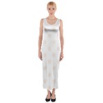 Polka Dots - Linen on White Fitted Maxi Dress