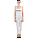 Polka Dots - Linen on White OnePiece Catsuit