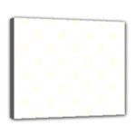 Polka Dots - Ivory on White Deluxe Canvas 24  x 20  (Stretched)