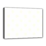 Polka Dots - Ivory on White Canvas 16  x 12  (Stretched)