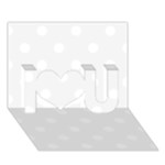 Polka Dots - White on White Smoke I Love You 3D Greeting Card (7x5)