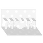 Polka Dots - White on White Smoke MOM 3D Greeting Card (8x4)