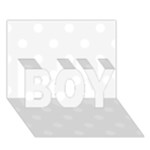 Polka Dots - White on White Smoke BOY 3D Greeting Card (7x5)