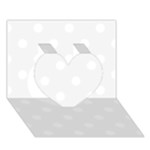 Polka Dots - White on White Smoke Heart 3D Greeting Card (7x5)