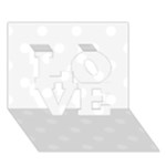 Polka Dots - White on White Smoke LOVE 3D Greeting Card (7x5)