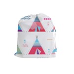 pink tipi  Drawstring Pouch (Large)