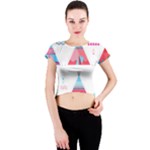 pink tipi  Crew Neck Crop Top