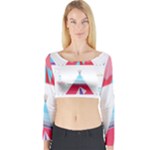 pink tipi  Long Sleeve Crop Top (Tight Fit)