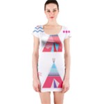 pink tipi  Short Sleeve Bodycon Dress