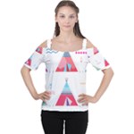 pink tipi  Women s Cutout Shoulder Tee