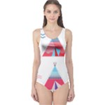 pink tipi  One Piece Swimsuit