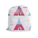 pink tipi  Drawstring Pouch (XL)