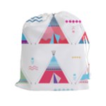 pink tipi  Drawstring Pouch (XXL)