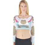 pink yeti  Long Sleeve Crop Top (Tight Fit)