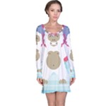 pink yeti  Long Sleeve Nightdress