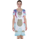 pink yeti  Short Sleeve Nightdress