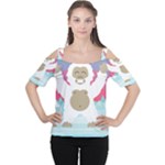 pink yeti  Women s Cutout Shoulder Tee