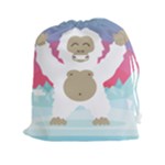 pink yeti  Drawstring Pouch (XXL)