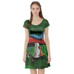 Magic Mushroom Short Sleeve Skater Dress