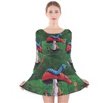 Magic Mushroom Long Sleeve Velvet Skater Dress