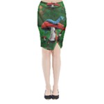 Magic Mushroom Midi Wrap Pencil Skirt