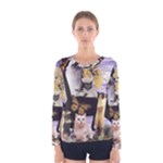 Cute Cat Collage 4 Women s Long Sleeve Tee