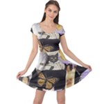 Cute Cat Collage 4 Cap Sleeve Dress