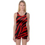 red  zebra  One Piece Boyleg Swimsuit