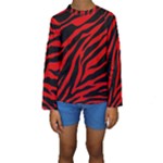 red  zebra  Kid s Long Sleeve Swimwear