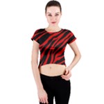 red  zebra  Crew Neck Crop Top