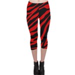 red  zebra  Capri Leggings 