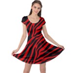 red  zebra  Cap Sleeve Dress