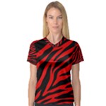 red  zebra  Women s V-Neck Sport Mesh Tee