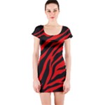 red  zebra  Short Sleeve Bodycon Dress