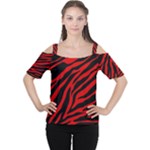 red  zebra  Women s Cutout Shoulder Tee