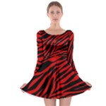 red  zebra  Long Sleeve Skater Dress