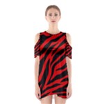 red  zebra  Women s Cutout Shoulder One Piece