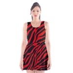 red  zebra  Scoop Neck Skater Dress