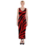 red  zebra  Fitted Maxi Dress