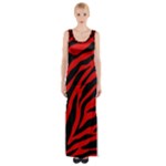 red  zebra  Maxi Thigh Split Dress