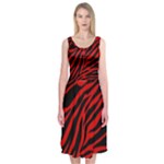 red  zebra  Midi Sleeveless Dress