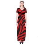 red  zebra  Short Sleeve Maxi Dress