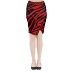 red  zebra  Midi Wrap Pencil Skirt