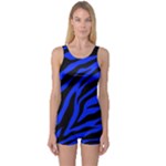 blue zebra One Piece Boyleg Swimsuit